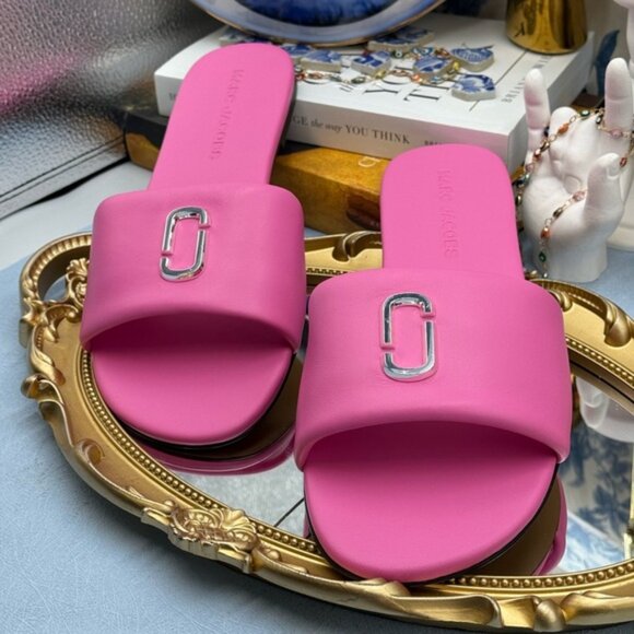 🆕 MARC JACOBS 🧿 NWOB The Snapshot Slide, Bow Pink - Sz 40 US 10 - Picture 8 of 15